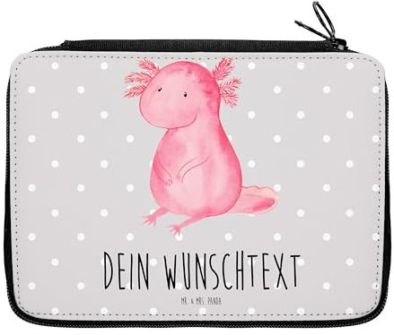 Mr. & Mrs. Panda Personalisierte Federmappe Axolotl Niedlich - Geschenke, Freundin, Lebensweisheit, Liebe, Axolot, PersonalisierteS Federmäppchen, Stifte Etui, Stiftemappe mit Namen, Weisheit