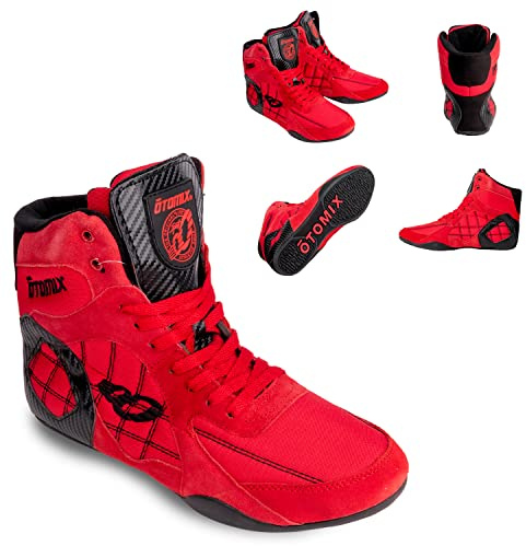 Otomix Ninja Warrior Gym Workout Boxskor Herrar High-Top Platta undersidor Professionella olympiska stövlar för tyngdlyftning, bodybuilding, marklyft, brottning, powerlifting