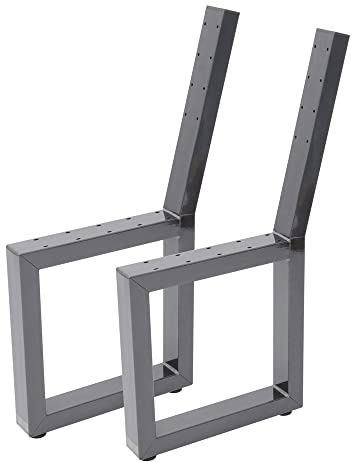 Bentatec Bankgestell Sitzbank Bank Stuhl Esstisch Sitzecke Metall DIY Gestell Gartenbank (2er-Set, Stahl Klarlack)