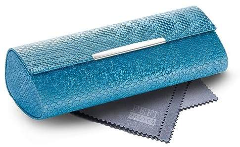 FEFI - Elegantes Hardcase Brillenetui im Schlangenleder-Design mit Chrome-Zierleiste