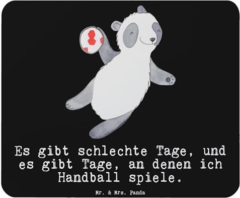Mr. & Mrs. Panda Mauspad Panda Handball Spielen - Geschenk, Handball Club, Sportart, Auszeichnung, Mousepad, Mauspad Büro, Designer Mauspad,