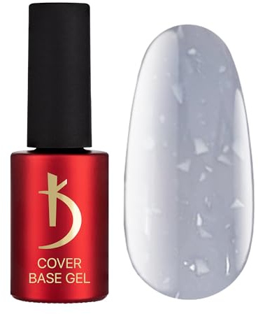 K Professional Base Coat - Base Gel Cover - Lilac Flakes Camouflage -7ml- Unterlack - UV Nagellack - Gel Nägel - Lila Flocken Tarnfarbe Glitzern Confetti - UV LED