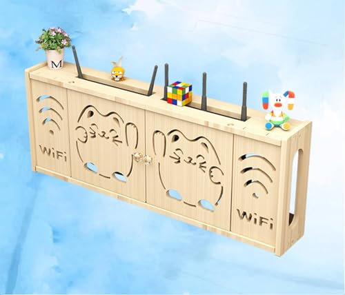 Cajas para Tapar WiFi Caja Oculta Router Caja de Madera para Router Caja Oculta de Enrutador,B-71x28cm