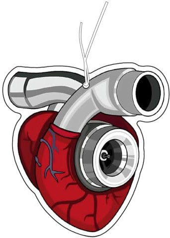 2x Duftbaum mit Turbo Herz Motiv, Auto lustig Duftspender, Duftbaum Auto tuning, Lufterfrischer, Duftanhänger Auto, Duftbaum Set Auto