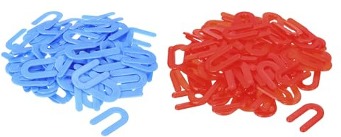 sourcing map Plastic Shims, Horseshoe U Shims Spacers for Red 1/8,Blue 1/16 Construction Tile Leveling, 400pcs
