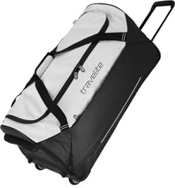 Travelite Sac de voyage trolley avec roulettes en matériau hydrofuge, Basics bagage souple avec grand compartiment principal, 71 cm, 97 litres, Blanc