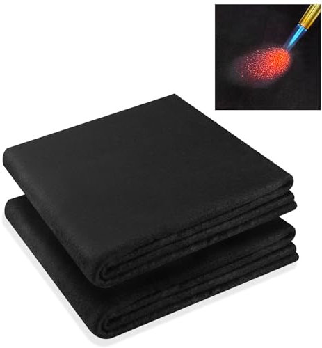 kanhiro Carbon Felt Welding Blanket Fireproof - 2 Packs 20 x 36 Heat Resistant Fabric 1800°F High Temp Insulation Pad, Flame Retardant Protective Mat for Soldering Welding Brazing Plumbing