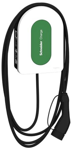Schneider Electric Smart Wallbox Schneider Charge 11 kW, Colonna di Carica per Auto elettrica, Cavo T2 7 m, rilevamento 6 mA, Controllo App, Interno ed Esterno