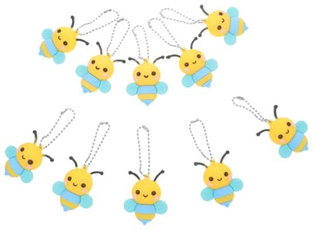 WHAMVOX 10pcs Cute Pvc Bee Keychain Pendant Bee Ornament for Backpack Bag Decoration for Friends Family Colleagues Fun Accessories