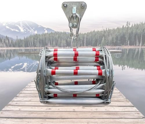 Feuerleiter 3 m 5m 10m 15m 20m, Strickleiter Rettungsleiter 3-10 Stockwerke Multifunktionale Fluchtleiter Notfall-Leiter Hängeleiter mit Alusprossen für Balkon Fenster Boot(3 Meter)