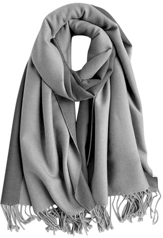 Kaschmir Schal Damen Kaschmir Schal für Damen Imitat Cashmere Pashmina Schals Quasten Herbst Winter, Warmer Wendeschal Einfarbiger Schaldamen Damenschal Valentinstag Geschenke Für Frauen, 200x60CM