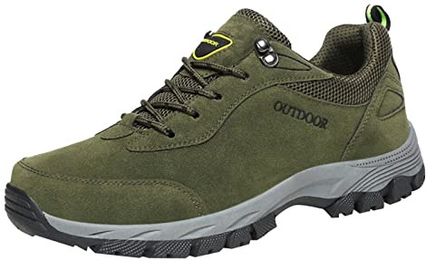 Générique Chaussures de Sport Homme Baskets Chaussures de randonnée Couleur Unie à Lacets Fond Plat Confortable antidérapant extérieur Chaussure Homme Running Sport Baskets (Army Green, 48)
