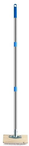 QAUUCP Garden Broom Outdoor Stainless Steel Wire Floor Brush Detachable Pool Road Wire Broom Multi-Purpose Wire Cleaning Brush Garden Concrete Floor(Style A)