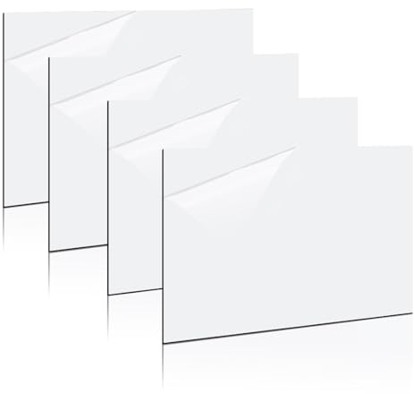 Gohytal Plaque Acrylique pour Gravure Laser - 30 x 20 cm - Lot de 4 Plaques en Plastique ABS, Plaque de Gravure Laser de 1,3 mm Pour Gravure,Peinture,Bricolage,Découpage,Décoration d'intérieur(Blanc)