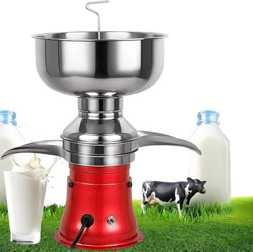 Milk Cream Centrifugal Separator, 50L/H/13.2Gal/H Electric Fresh Milk Cream Separator 304 Stainless Steel Milk Skimmer W/ 5L Bowl Capacity Milkshake Separator