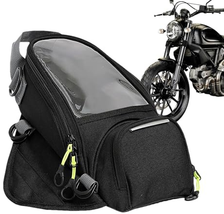 Tank Bag for Motorcycle - Magnetic & Strap Mount Waterproof Storage | Tank Bag with Clear Phone Pocket, Large Capacity for Touring, Adventure & Sport Bikes