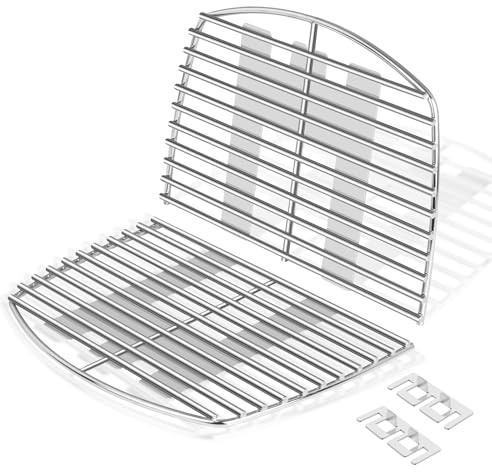 GLARETEX 7644 Grill Grate for Weber Q100 Q120 Q140 Q1000 Q1200 Q1400 Gas Grill, 32CM Stainless Steel Grillplatte for Weber, 7644 Spare Part Grate for Weber, Pack of 4