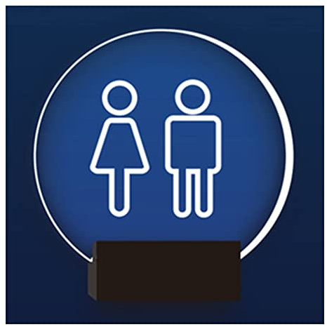 Insegne per toilette, Cartello luminoso da parete for bagno, for uomo e donna, luce bianca, ideale for ufficio, attività commerciale o casa, for porta o parete, decorazione gradevole.