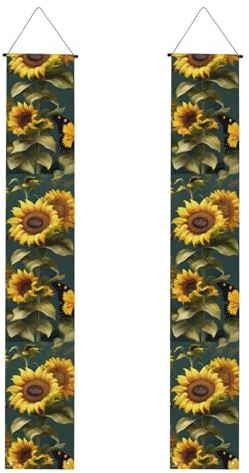 Veranda-Banner mit Sonnenblumen- und Schmetterlings-Druck, Outdoor-Banner, Thanksgiving-Dekorationen, für alle Feiern