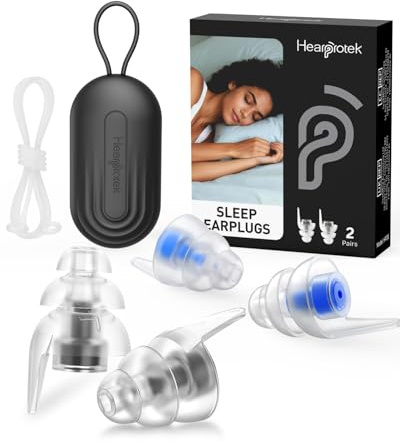 Hearprotek 2Paar Ohrstöpsel zum schlafen,Gehörschutz ohrenstöpsel für nacht gegen schnarchen-noise cancelling ohrstöpsel silikon ohrenschutz 36dB für arbeit schlaf seitenschläfer flugzeug konzert adhs