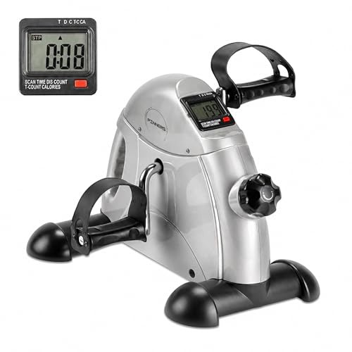 PINNERS Statische Pedale, Mini-Heimtrainer, Heimtrainer, Seniorenpedale, Pedale für ältere Menschen, mit LCD-Monitor und einstellbarem Widerstand