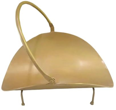 Vedkorg för eldstad, robust järn- och trävagga, dekorativ vedkorg inomhus med bekvämt handtag, klassisk design för hem och hjärta
