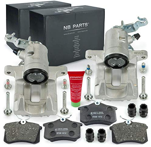 NB PARTS 2x Bremssattel Bremsbeläge hinten passend für Audi A3 8P Seat Skoda VW Golf Plus 5 6 Eos