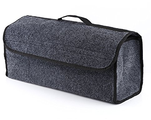 Kofferraumtasche, Faltbar Kofferraumbox Werkzeugtasche mit Klettband, Aus Filzstoff 49 x 24 x 16 cm