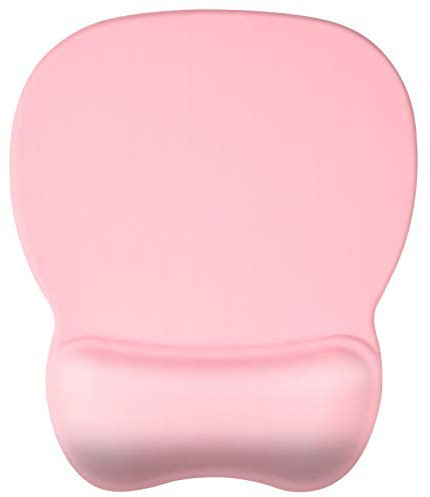EooCoo Mauspad mit Gelkissen, Ergonomische Mousepad mit rutschfest Silikon Unterseite, 4mm - Baby Pink