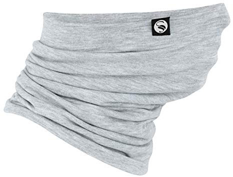 STARK SOUL Multifunktionstuch – Neckwarmer „Solid Cotton“ Hellgrau