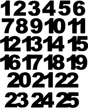 Miniblings Zahlen Adventskalenderzahlen Adventskalender 30mm, schwarz | Sorgfältig gearbeitet, hergestellt in Berlin, mit Aufkleber und Nummern