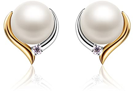 Jewlldeen Perlas Pendientes Mujer Plata de Ley 925 ''Pienso en tí'' con para Regalo Originales