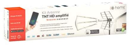 D-Home - Antenne TNT Amplifiée Booster Connect - Installation Rapide et Facile - Antenne Connectée avec Application Smartphone pour Une réception Optimale