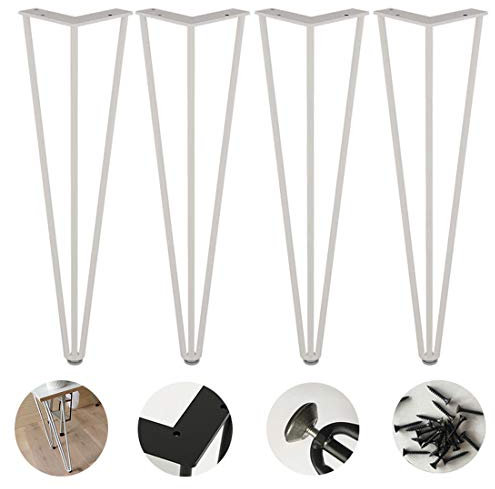 möbelfüße Sofa füße Schreibtisch füße 4 Haarnadel-Tischbeine, robuste Möbelbeine aus Metall, Couchtischbein mit 3 Stangen im industriellen Stil, 10 mm Stahl, für Laptop-Tisch, Büro, Schreibt