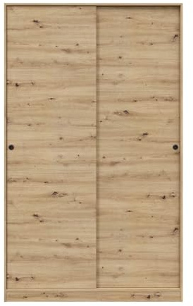 PEGANE Armoire, Placard avec 2 Portes coulissantes Coloris chêne Nordique - Longueur 120 x Hauteur 200 x Profondeur 50 cm