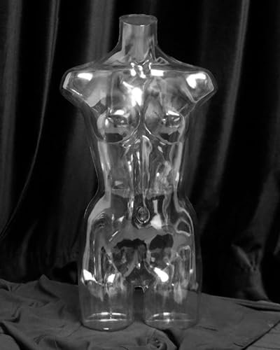 Schaufensterpuppe Transparente Schaufensterpuppe, Weiblich, Halbkörperschaufensterpuppe zur Unterwäschepräsentation, Mannequin-Torso-Dummy-Modell, Kleidung Schmuck Fotografie Requisiten ( Size : 76cm