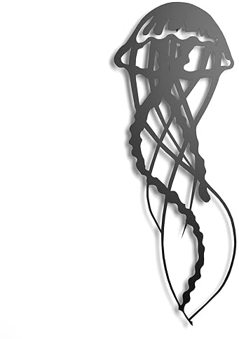 keluly Metalldekoration stål skuggning flytande väggskulptur (Medusa 43 x 31 cm)