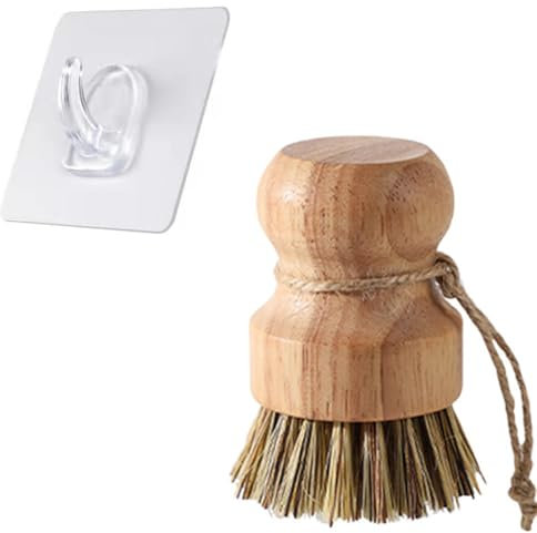 XPEX Cepillo de Setas Cepillo Fregar Platos Cepillo Multiusos para Platos para Verduras para un fácil Agarre en la Palma de la Mano Incluye cordel y ganchos