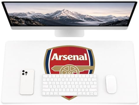 Licensed Décor Arsenal FC – Vinyl-Schreibtischunterlage – Farbwappen auf Weiß – 43 x 90 cm