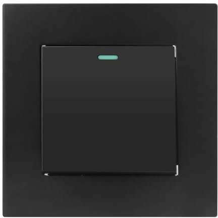 AXFEE Electrical Single Wall Light Switch, 1 Way 10A Single One Gang Light Switch, Black Moulded Rocker Tactile Light Switches, Screwless Mechanical Lightswitch for Living room Bedroom Stairwell Wall