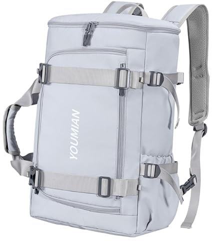 Harilla Skirucksack, Skischuhtasche, stilvolles Oxford-Gewebe, praktische, wasserdichte Aufbewahrungstasche, Skitasche für Bergsteigen und Outdoor-Aktivitäten, Grau