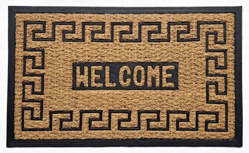 HOME ZEN HOUSEHOLD LINEN Felpudo Art Spider de fibra de coco con estampados imaginativos alfombra entrada casa seca paso con reverso de PVC para exterior e interior (Rectangular welcome 1)