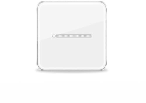 Tuya Zigbee Smart Dimmer Switch, Supports Brightness Adjustment, Voice Control, Timing Functions, Glass Panel, Child Lock, Zigbee Hub Required (1 Gang 1 Way, White)