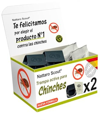 Nattaro Scout | Trampa para chinches de Cama | 2 trampas y 2 atrayentes | Monitoreo chinches | Hogares y hoteles