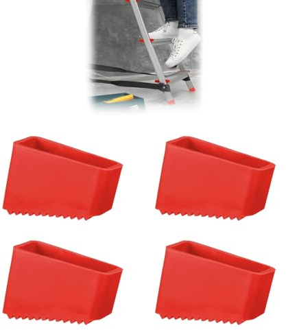 4 Stück 50 X 20 Mm Leiter Füße,Schutzkappe Leiterfuß,Schutzkappen Für Leitern,Gummifüße Für Leitern,Rutschfeste Leiterfußabdeckung,Leiterfüße,Universal Leiter Fußa Bdeckungen Für Heimarbeiter