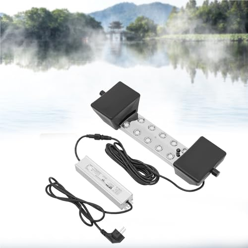 DHQCQL Ultraschallvernebler 10 Kopf, 350W Ultraschall Nebelgerät mit IP67 Wasserdichtes Netzgerät, IP68 7L/ H Nebel Luftbefeuchter, Ultraschall Vernebler für Gartenbau Gewächshauslandschaft