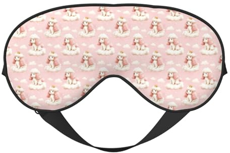 Máscara de sueño para hombre y mujer – Máscara de sueño para los ojos de viaje con estampado de nube lindo y hebilla ajustable – Máscara de sueño cómoda para hombre y mujer – Diadema divertida
