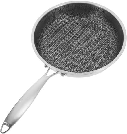 LAPYAPPE Padella Antiaderente in Acciaio Inossidabile Nido d Ape Wok Domestico Senza Rivestimento Per Cucina Tradizionale e Cotture Benefiche