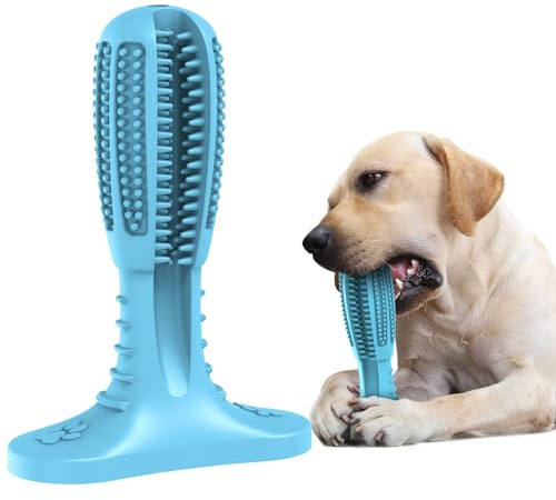HETOO Hundespielzeug, Kauspielzeug für Hund Welpen, Zähne Reinigung Hunde Spielzeug Für Mittelgroße Hunde, Zähne Schleifstange Gummi Dog Toys (Blau)