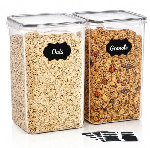 GENERIX Airtight Food Storage Containers Set of 2, 9.5L Extra Large BPA-Free Pantry Storage Canisters, Stackable Kitchen Containers for Flour, Rice, Cereal, Pasta, Pet Food & Dry Goods